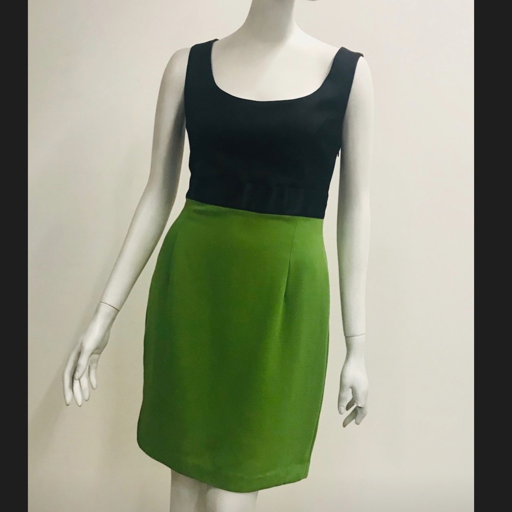 Black and green cocktail dress